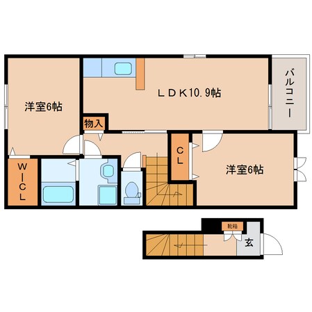 佐味田川駅 徒歩12分 2階の物件間取画像